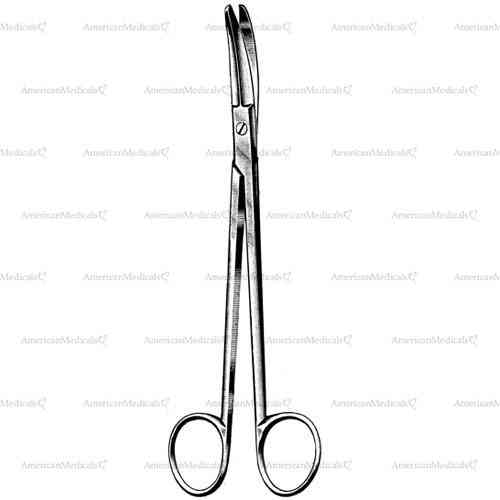 boettcher tungsten carbide tonsil and vascular scissors - 18 cm (7 1/8")