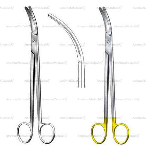 vascular parametrium scissors - strongly curved, 22.5 cm (9")