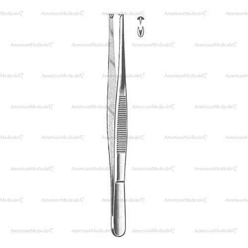 tissue forceps - 1 x 2 teeth