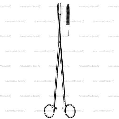 pelkmann dressing forceps with ratchet - 25 cm (9 7/8")