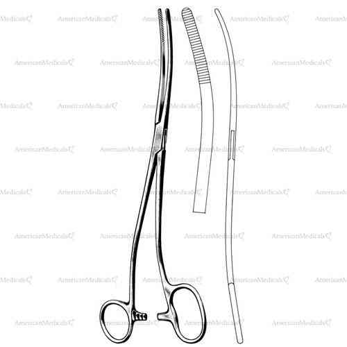 bozemann-douglas dressing forceps with ratchet - s shaped, 26 cm (10 1/4")