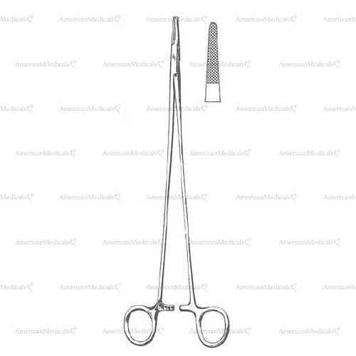 de bakey needle holder, tc lined