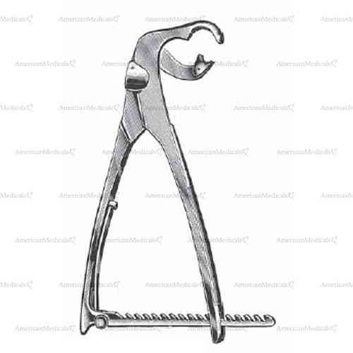 lambotte bone holding forceps with lock - angled