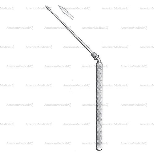 politzer screw on paracentesis needle - angled, 16.5 cm (6 1/8")