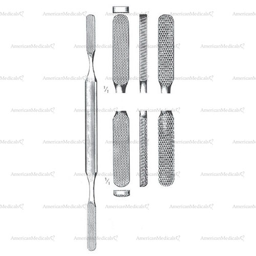 fomon double ended nasal rasp - fine, 21 cm (8 1/4")