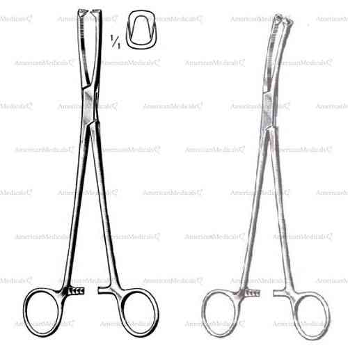 jakobs vulsellum forceps - 2 x 2 Teeth - 21 cm (8 1/4")