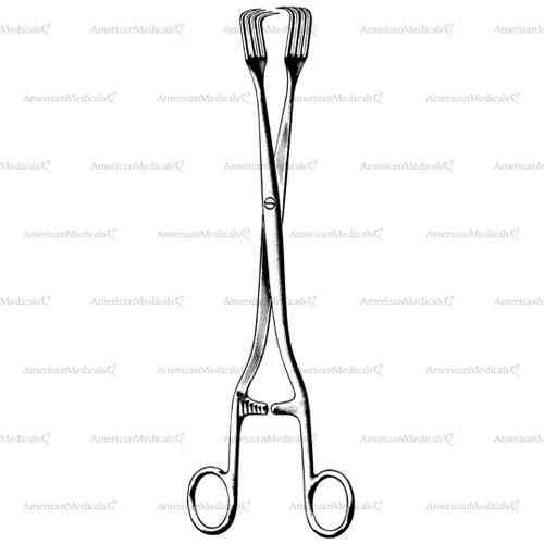 pratt tenaculum forceps - 4 x 4 Teeth - 28 cm (11")