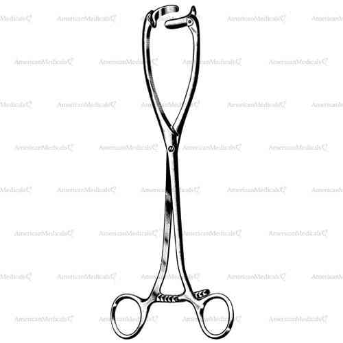 collin uterine elevating forceps - 25 cm (9 7/8")