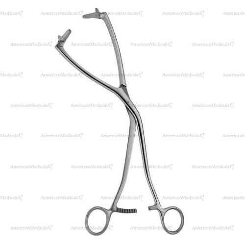 collin uterine elevating forceps - 25 cm (9 7/8"), curved