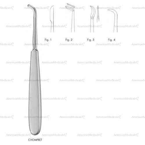 chompret root elevator - solid handle syndesmotome