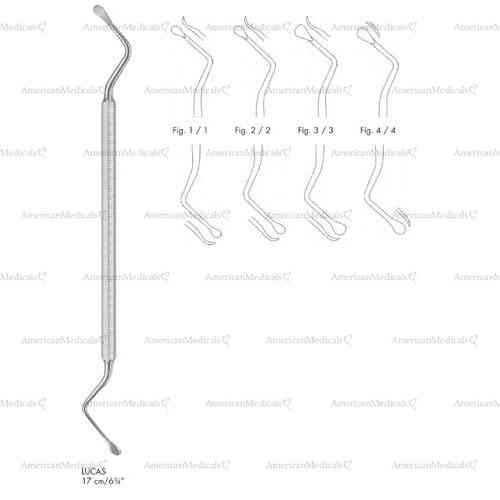 lucas double ended bone curettes - 17 cm (6 3/4")