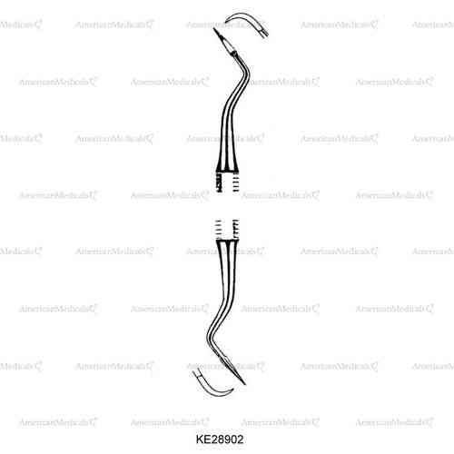 double ended scalers with small pointed & bent tip