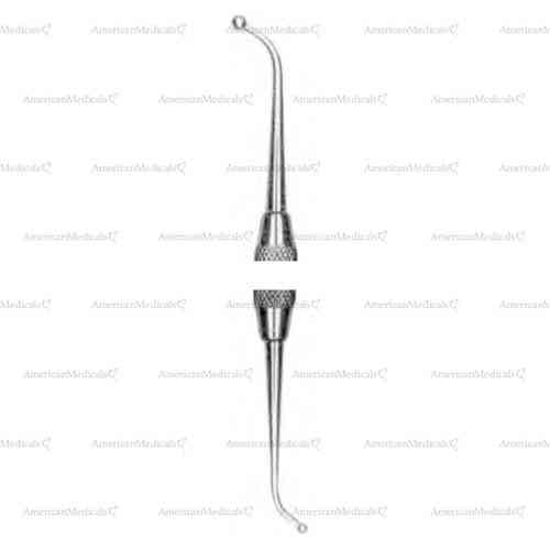 ball double ended burnisher - fig. 18, round handle ø 6 mm