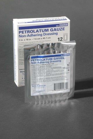 petrolatum gauze non adhering dressing derma sciences