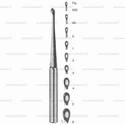 bruns bone curette - oval, 23 cm (9 1/8")